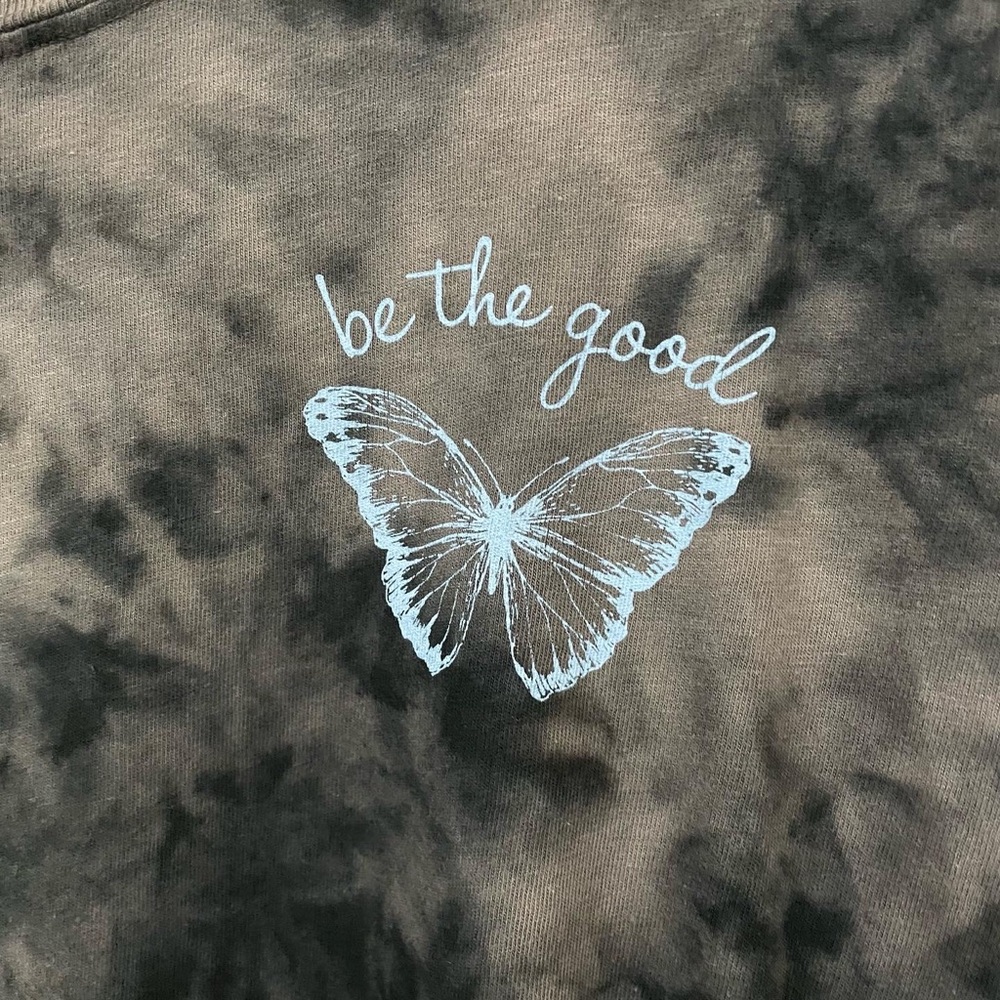 BLACK & BROWN TIE DYE WITH BUTTERFLY 🦋 GRAPHIC T-SHIRT FOR MEN’S AND WOM… - Picture 4 of 6